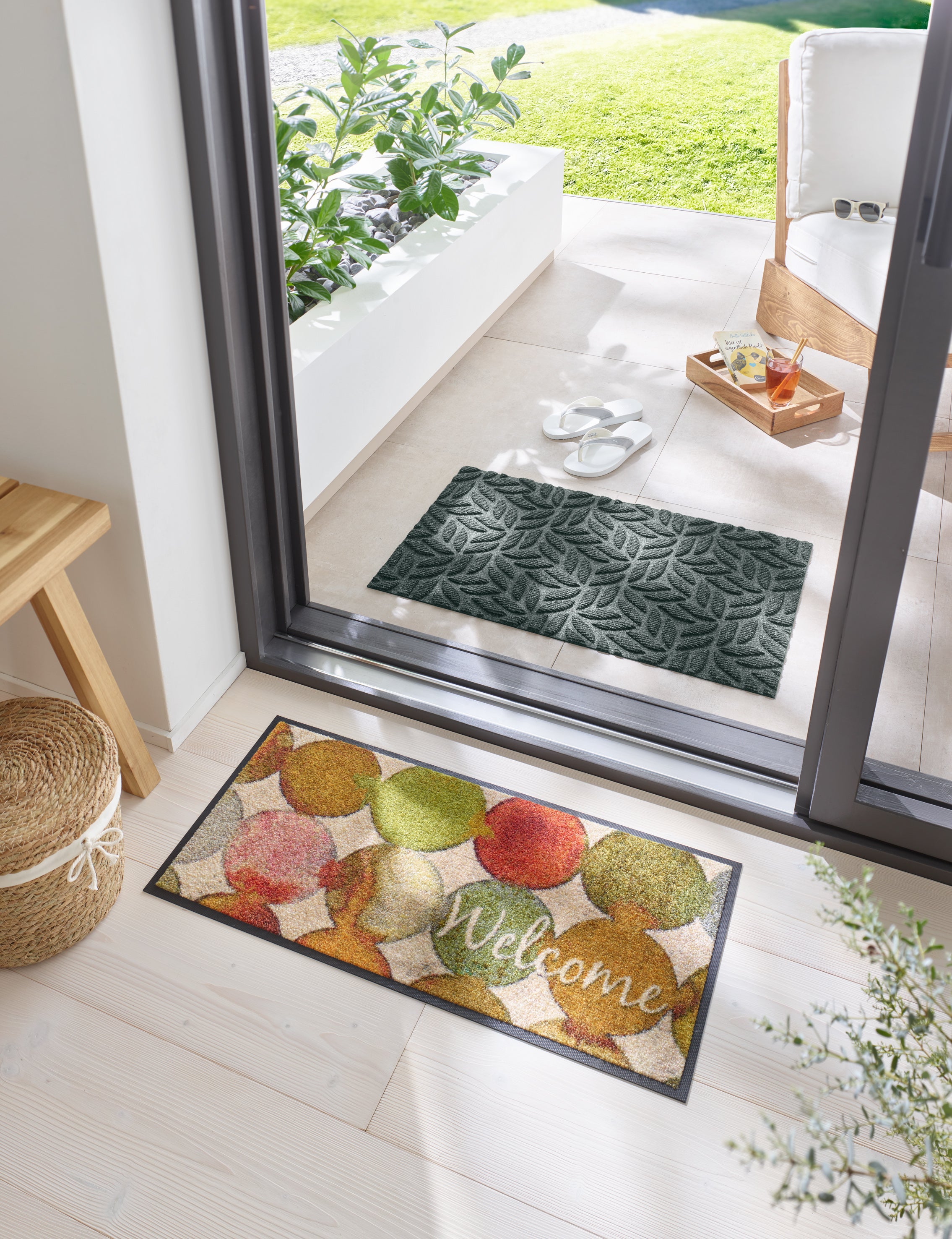 Leaves midnight green 45x75 cm