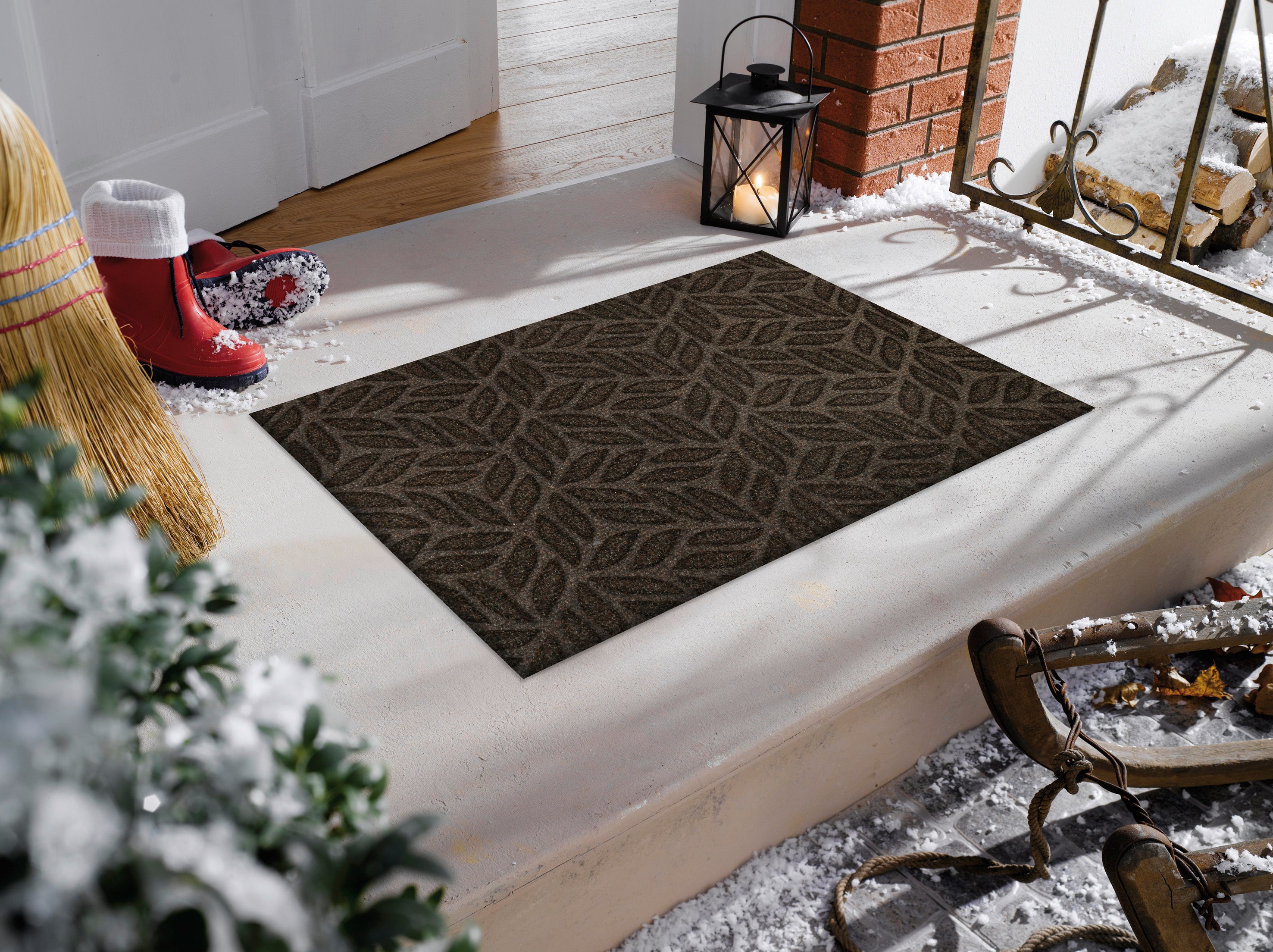 Leaves Dark Brown 45x75 cm