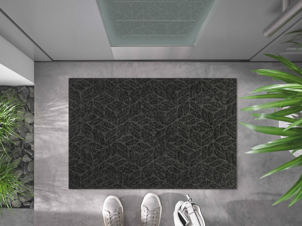 Leaves Dark Grey 60x90 cm