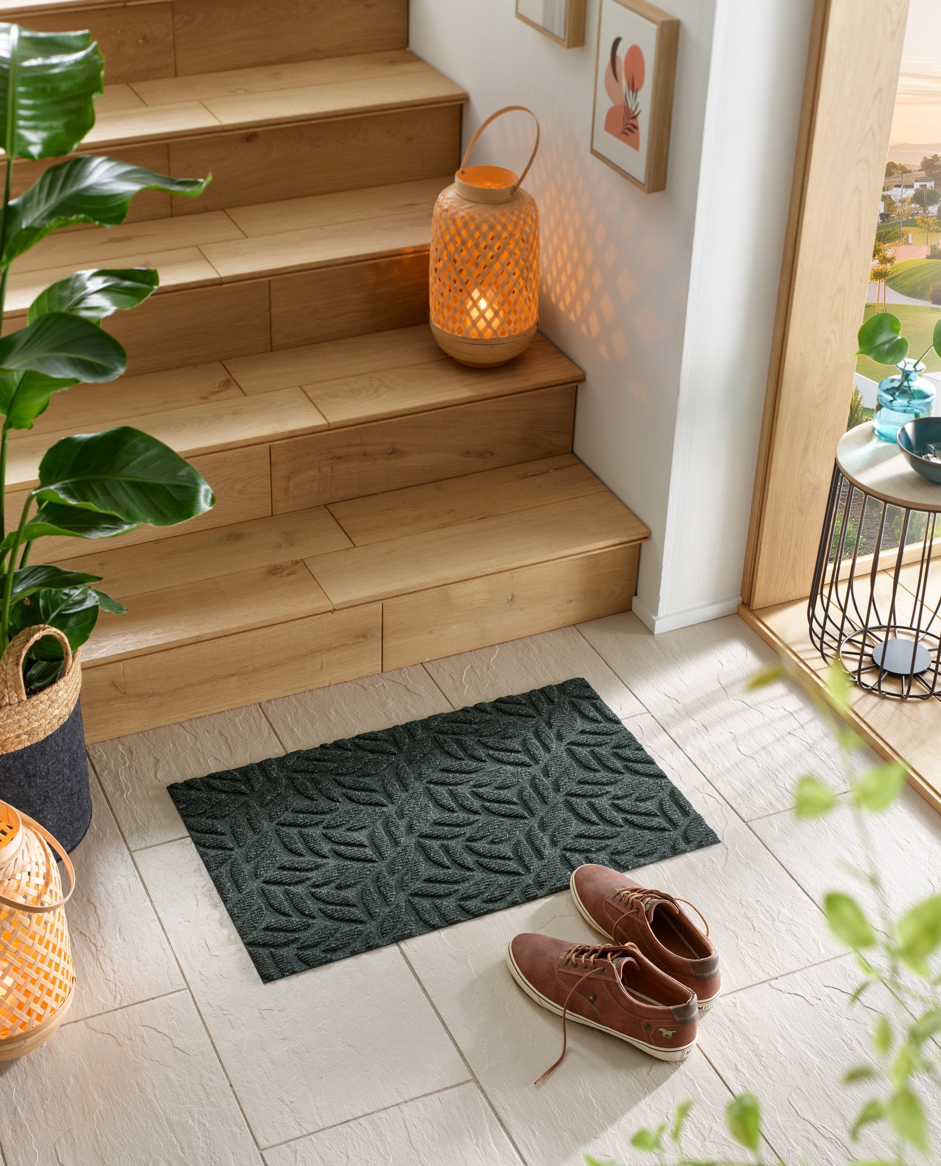 Leaves midnight green 45x75 cm