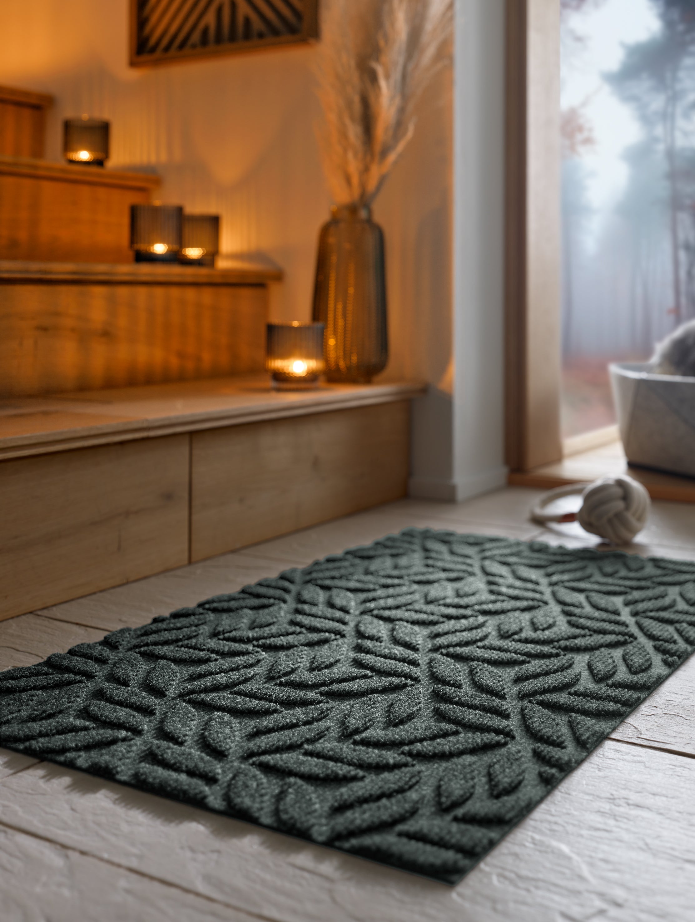 Leaves midnight green 45x75 cm