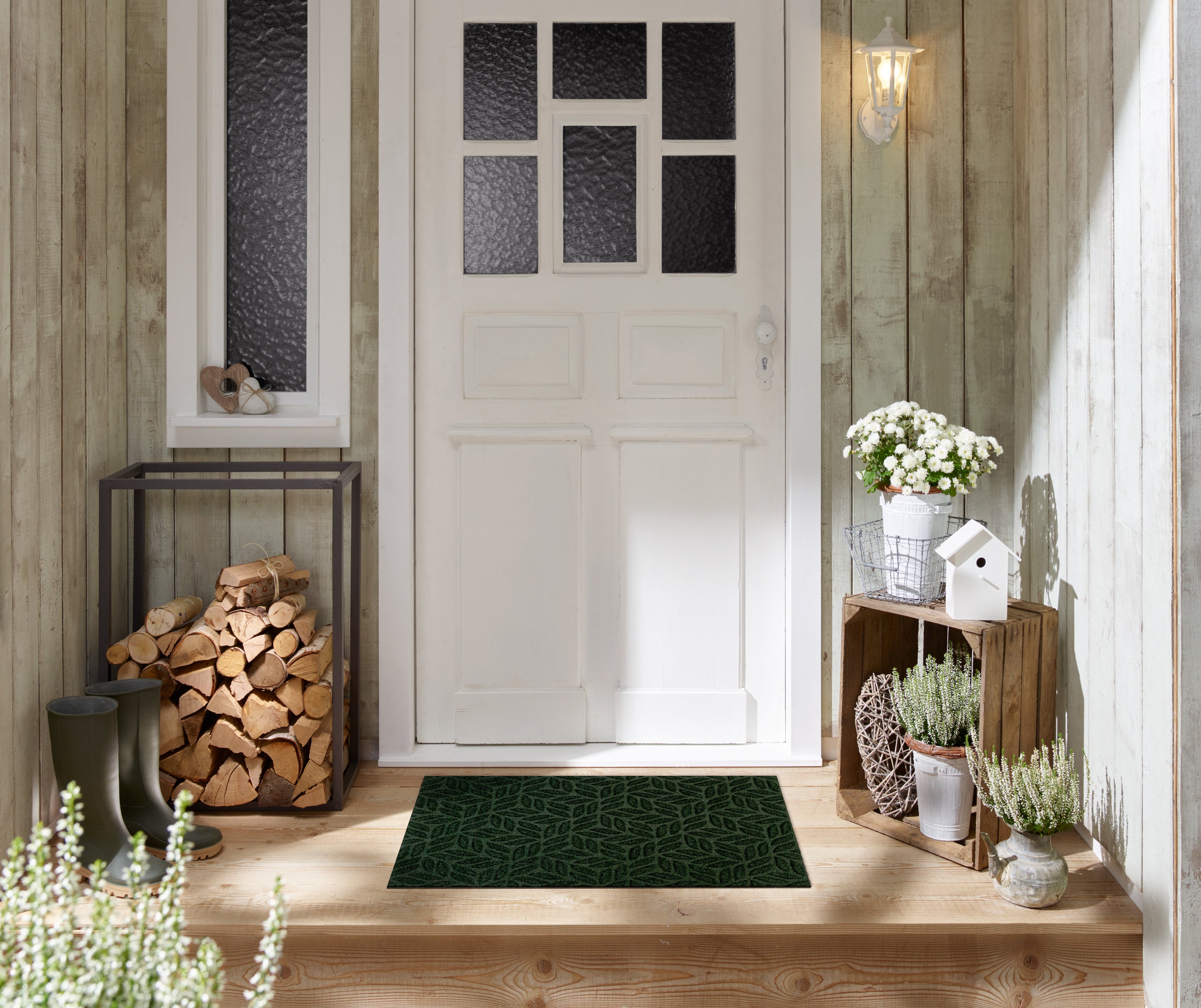 Leaves midnight green 60x90 cm