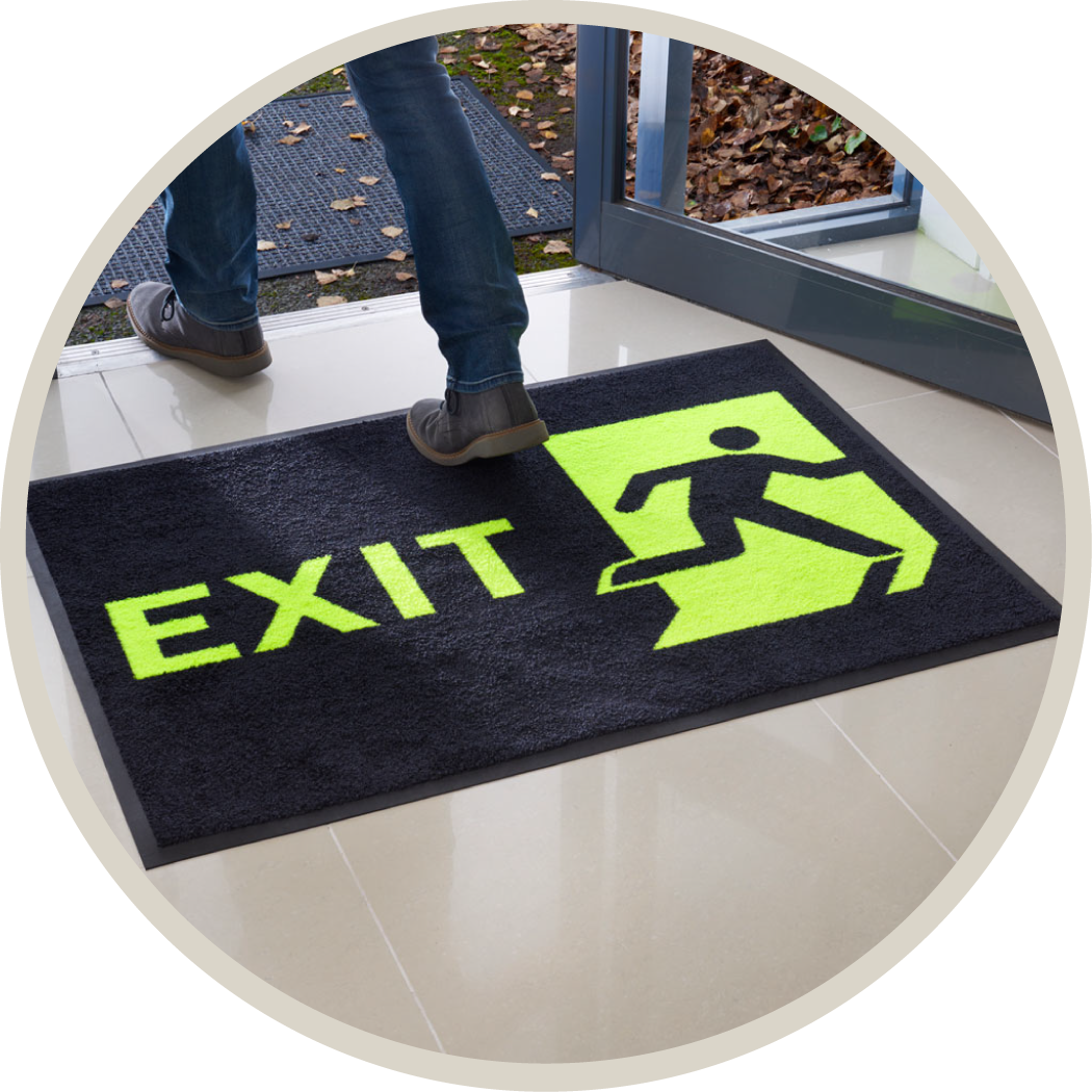 LogoMåtte, Reklamemåtte, Sikkerhedsmåtte, Måtte til arbejdsmiljø, Vejvisnings måtte