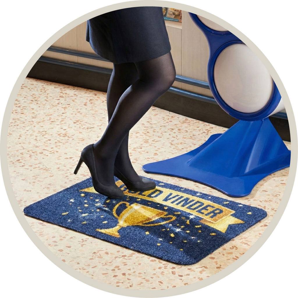 LogoMåttte, Reklamemåtte, Komfort måtte, Ergonomisk måtte, måtte til arbejdsmiljø