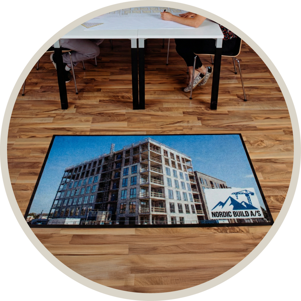 LogoMåtte, Reklamemåtte, Måtte med billede tryk, Markedsføring på gulvet