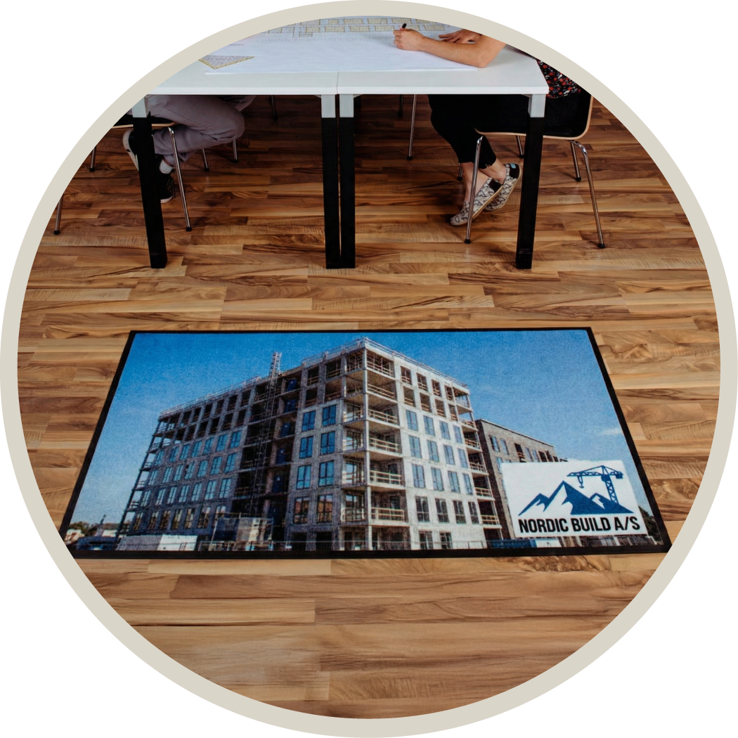 LogoMåtte, Reklamemåtte, Måtte med billede tryk, Markedsføring på gulvet