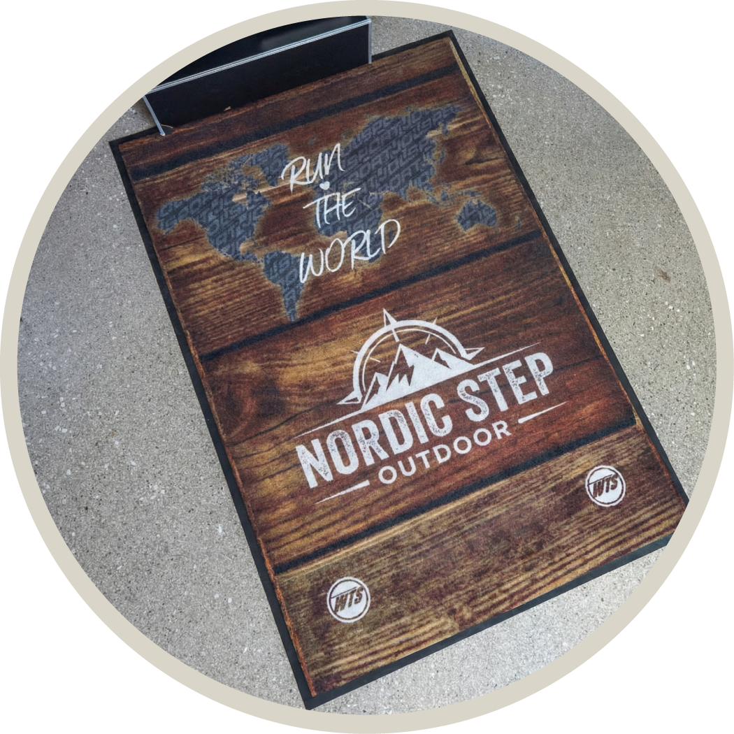 LogoMåtte, Reklamemåtte, Smudsmåtte med print, Jetprint Velour