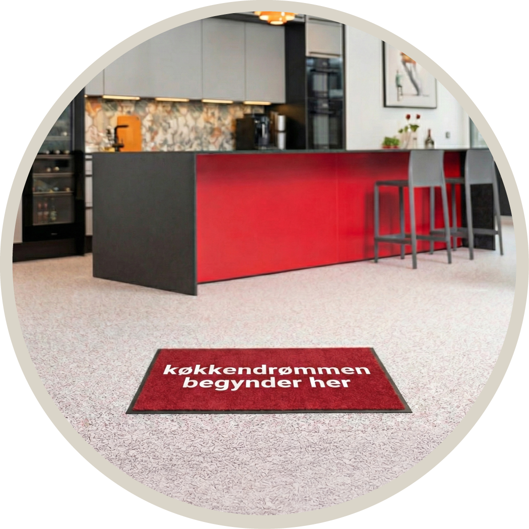 LogoMåtte, Reklamemåtte, Smudsmåtte med tryk, Vision Måtte, High End dørmåtte