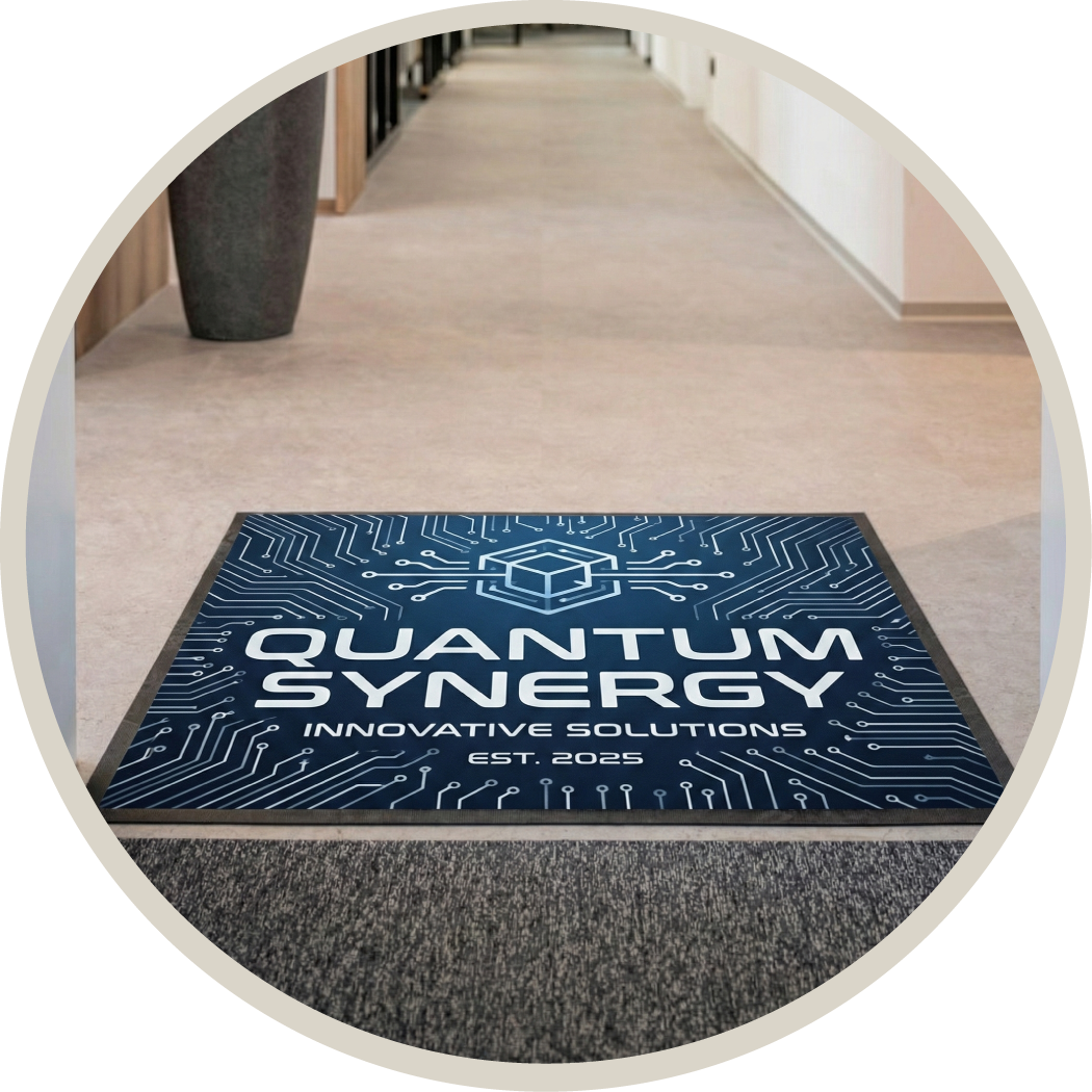 LogoMåtte, Reklamemåtte, Smudsmåtte med tryk, Vision Måtte, High End dørmåtte