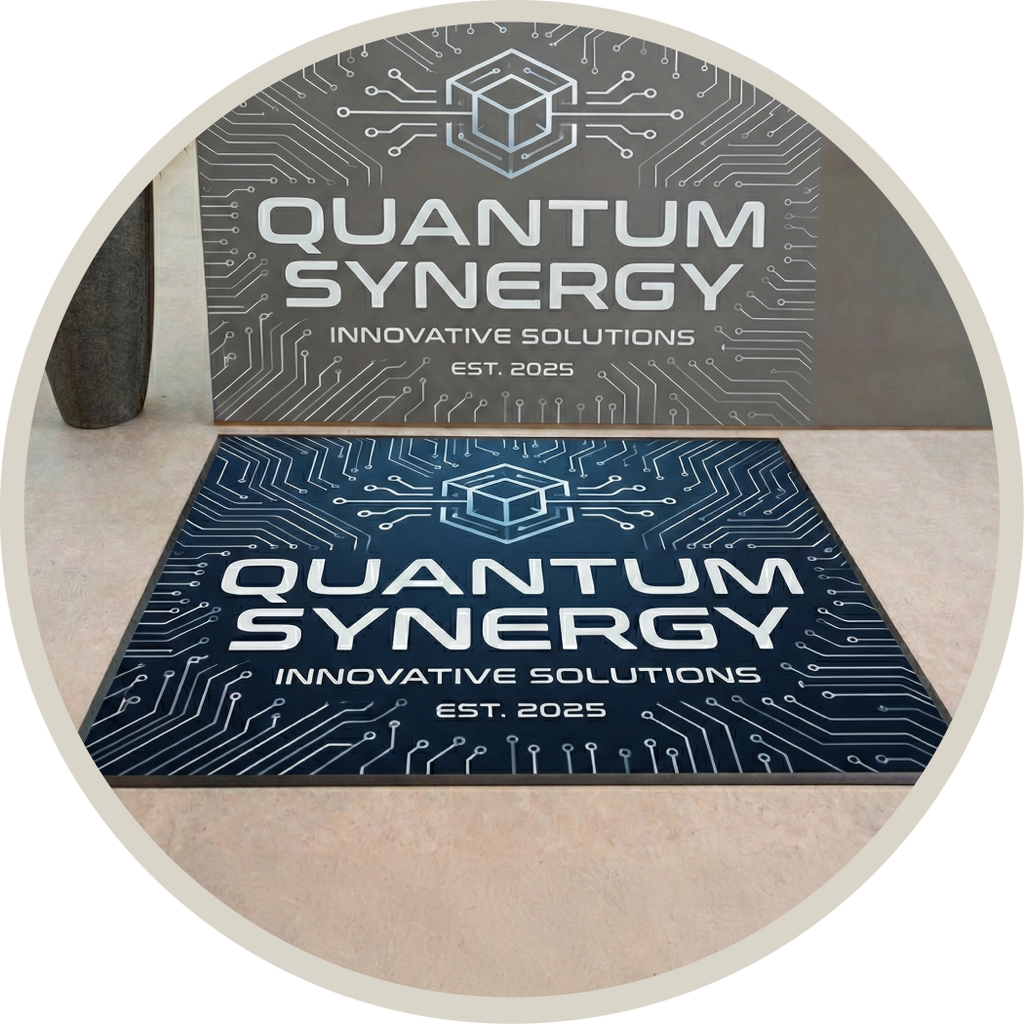 LogoMåtte, Reklamemåtte, Smudsmåtte med tryk, Vision Måtte, High End dørmåtte