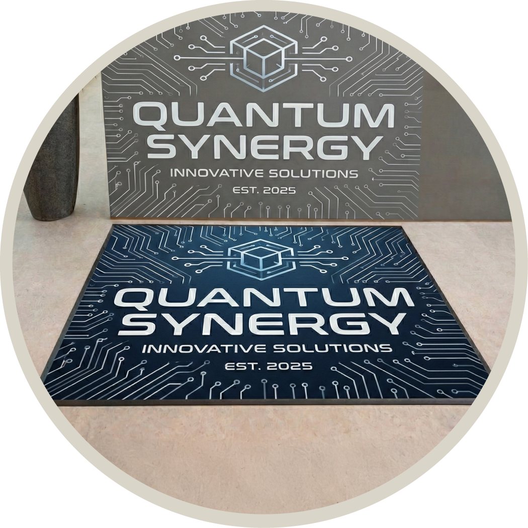 LogoMåtte, Reklamemåtte, Smudsmåtte med tryk, Vision Måtte, High End dørmåtte