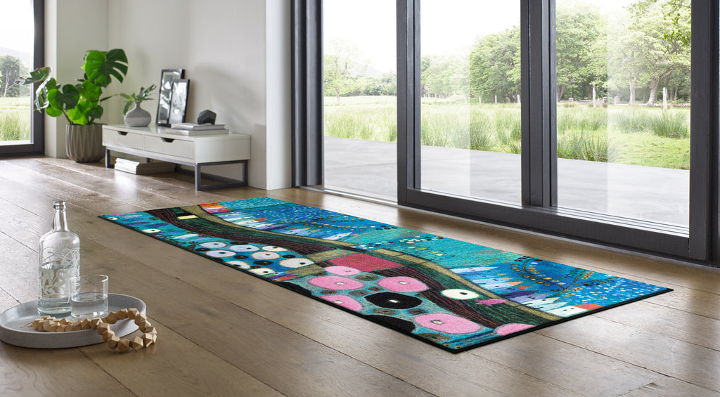 Stadt in Blau 75x190 cm
