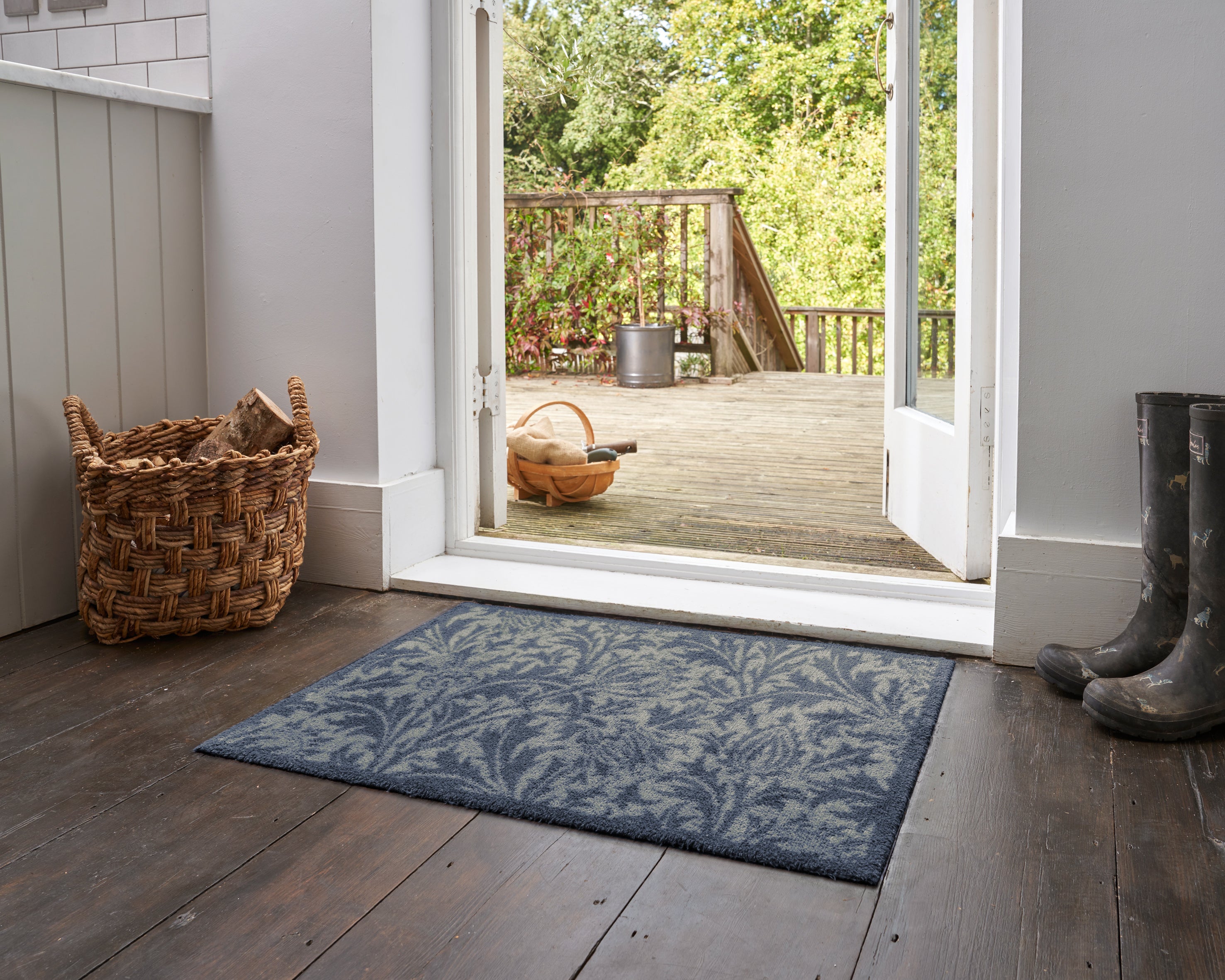 Thistle Blue & Gold 60x85 cm